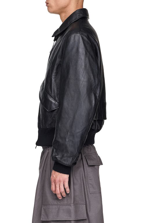Adidas Originals Adidas Leather Bomber Jacket In Black