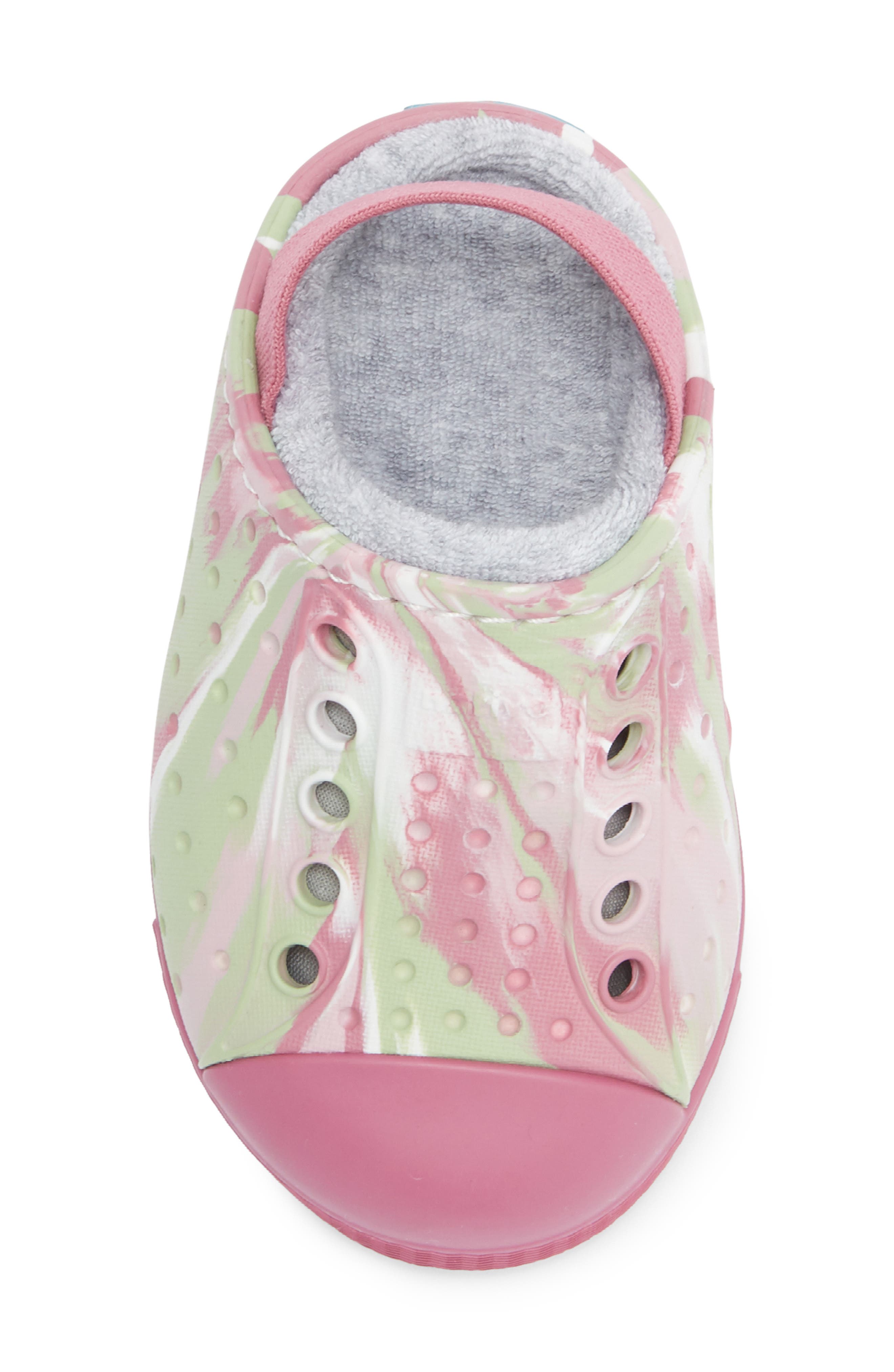 Native Shoes Kids' Jefferson French Terry Clog, Alternate, color, Twilight Pink Marble/ Pink