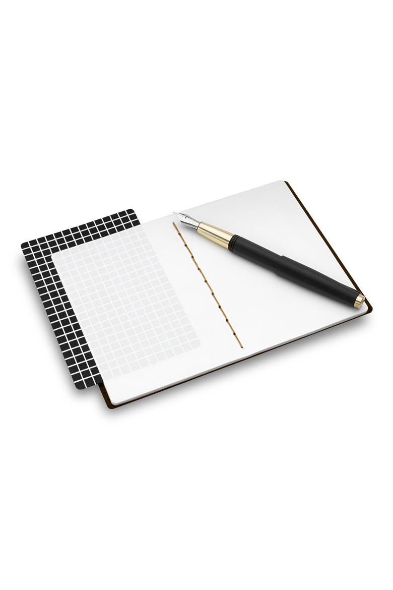Small Leather Notebook, Alternate, color, NAVY