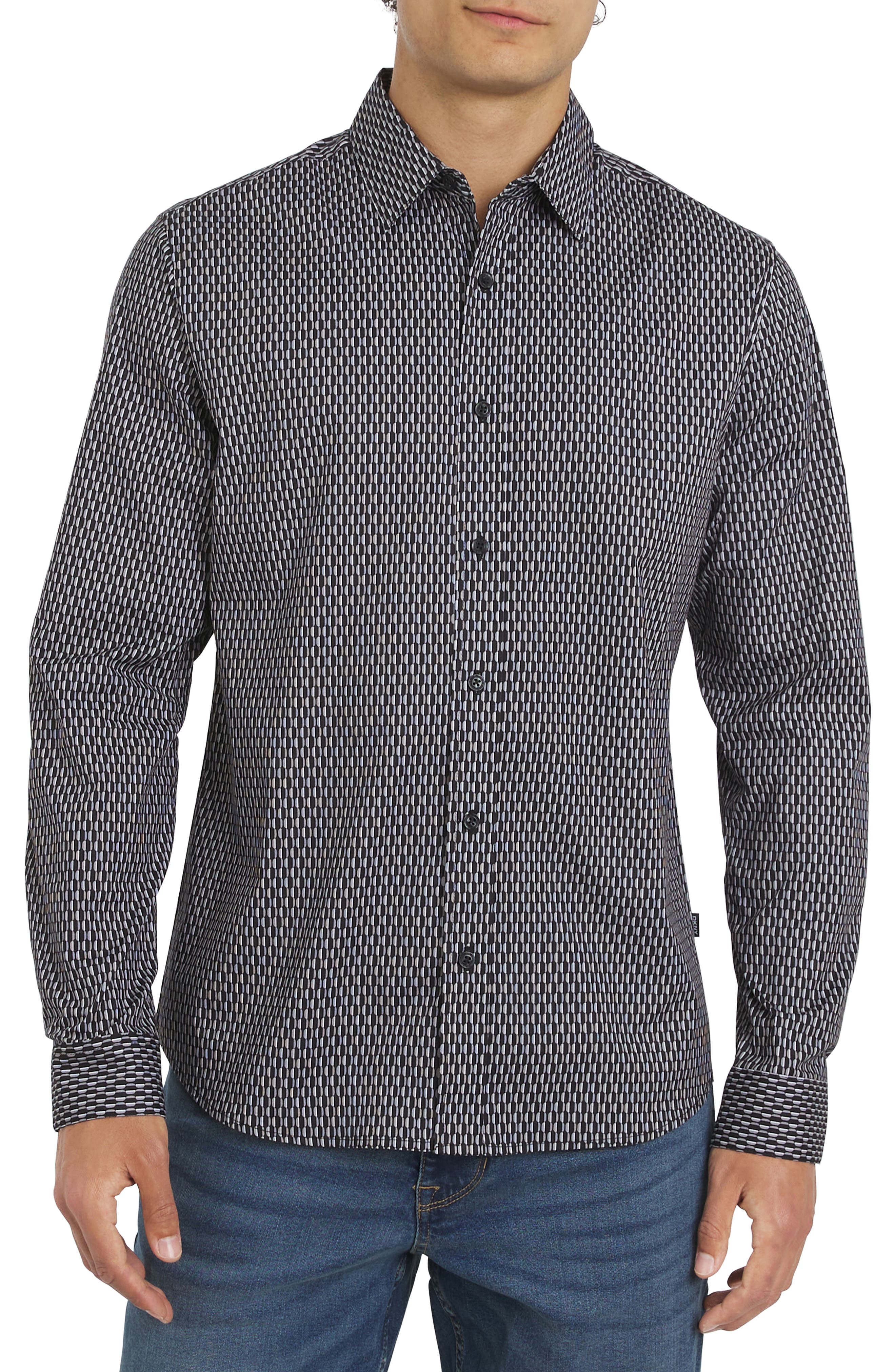 DKNY SPORTSWEAR Chancey Stretch Cotton Button-Up Shirt