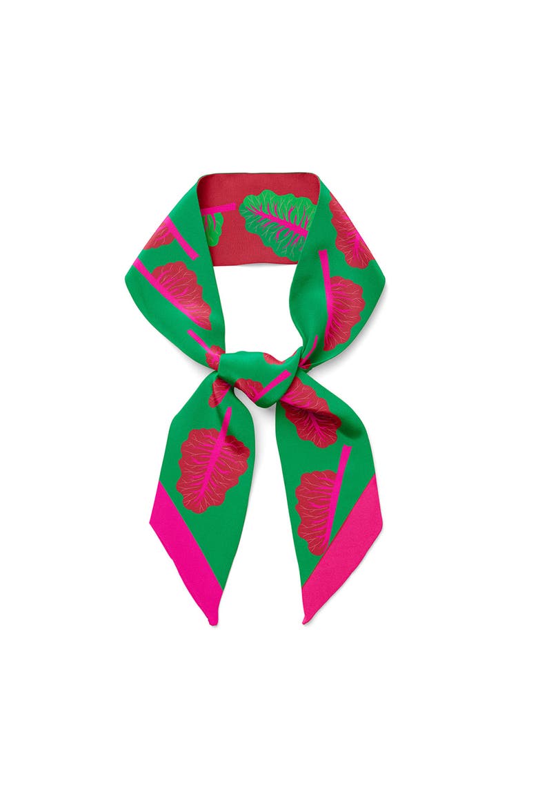 Glowing Chard Twilly Ribbon Scarf, Alternate, color, Green