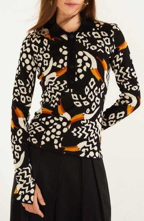 FARM Rio Tucanissimo Jacquard Polo Sweater