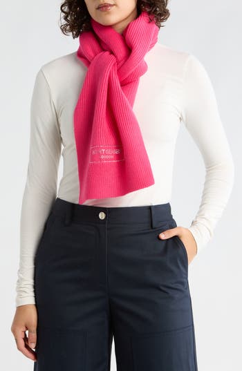 Kurt Geiger London Crystal Logo Scarf In Pink