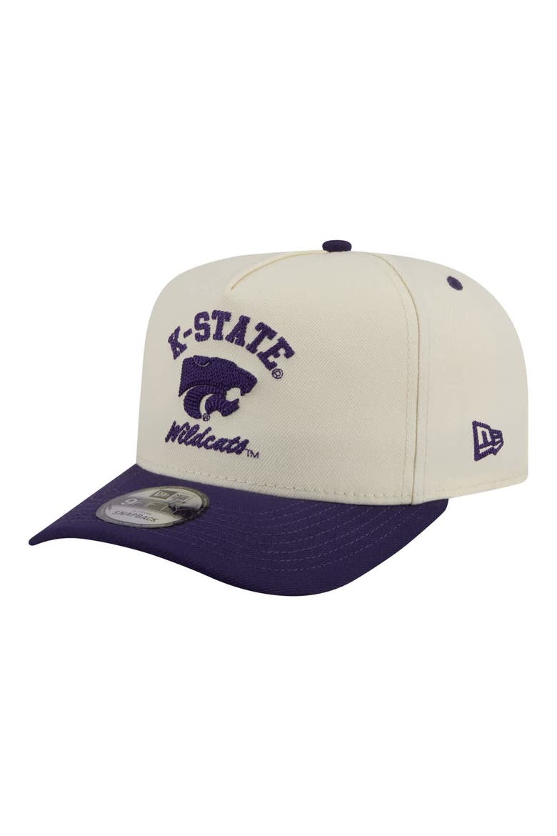 Men's New Era  Cream/Purple Kansas State Wildcats Two-Tone Arched 9FIFTY Snapback Hat, Alternate, color, Cream