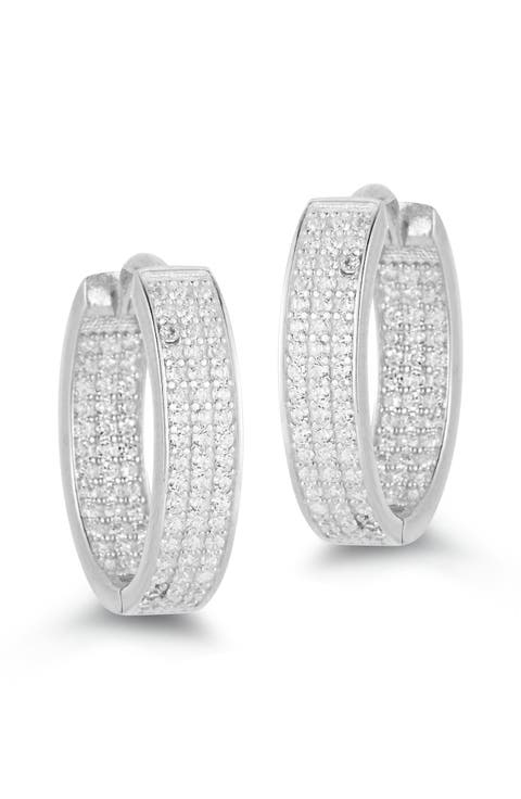 Pavé Oval Hoop Earrings