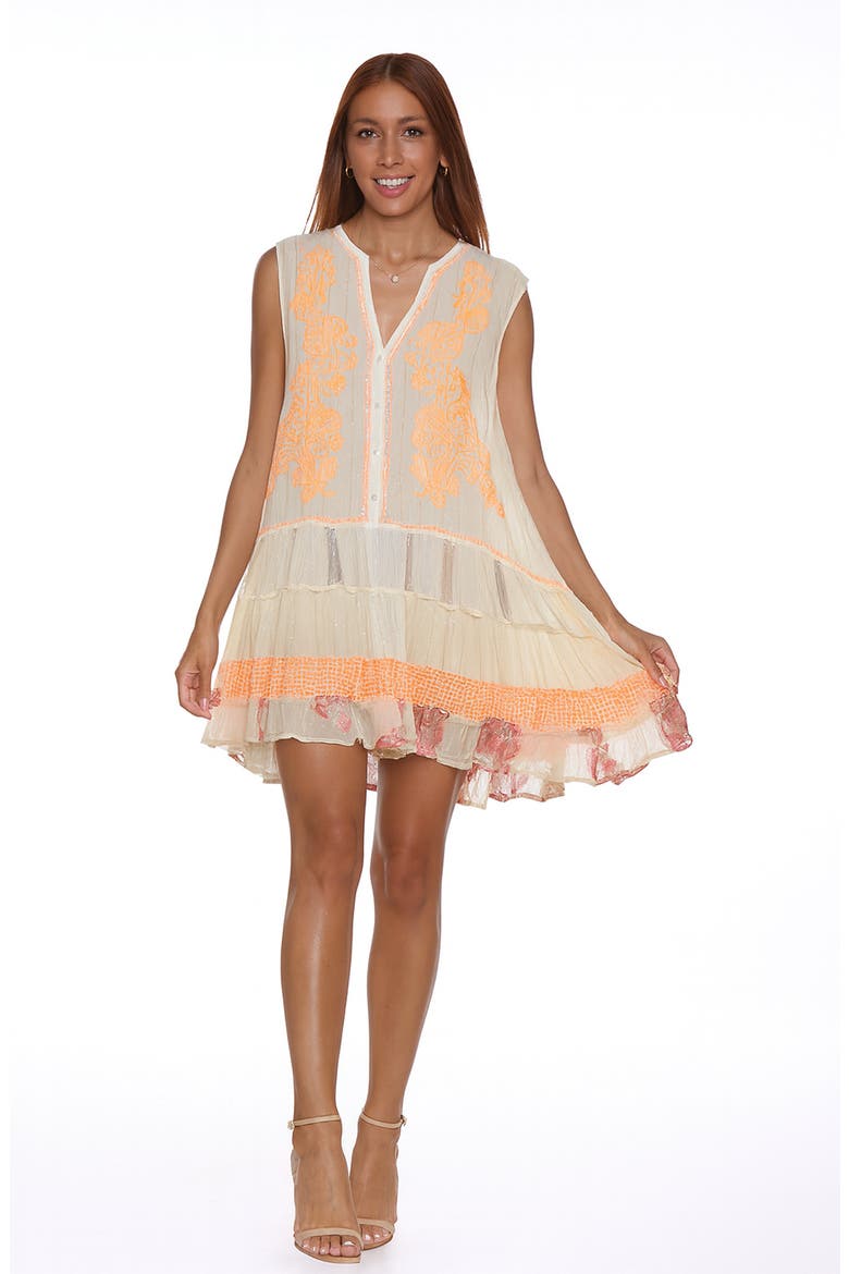 Tiered Ruffle Dress, Alternate, color, PEACH