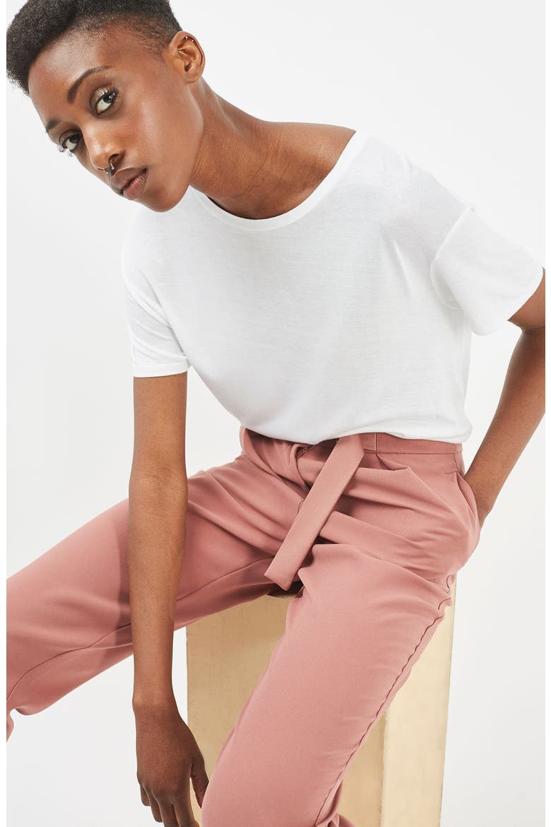 Utility Belt Peg Trousers, Alternate, color, ROSE