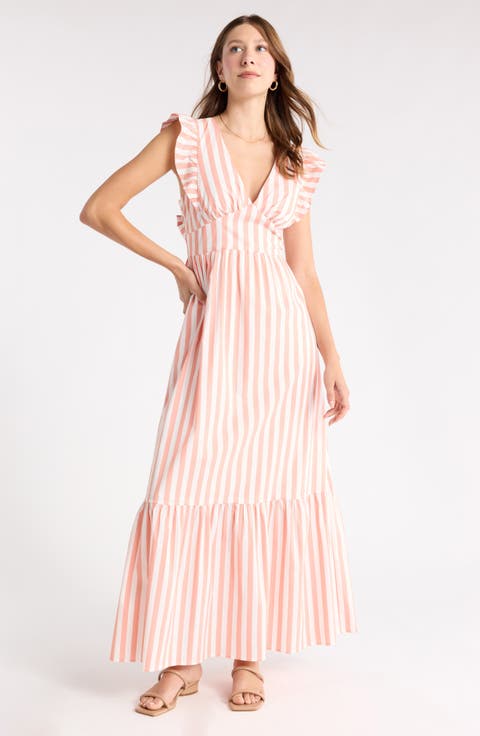 Ruffle Sleeve Maxi Dress