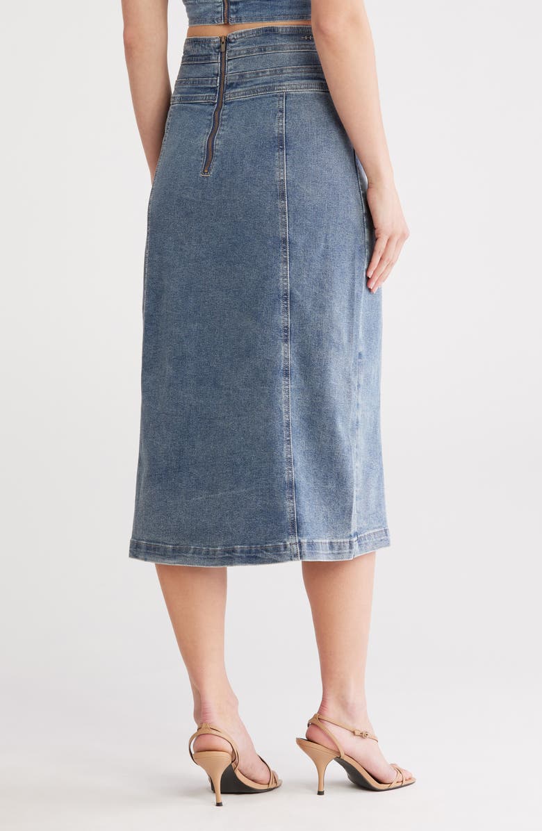 Habitual Crisscross Denim Skirt, Alternate, color, Marine