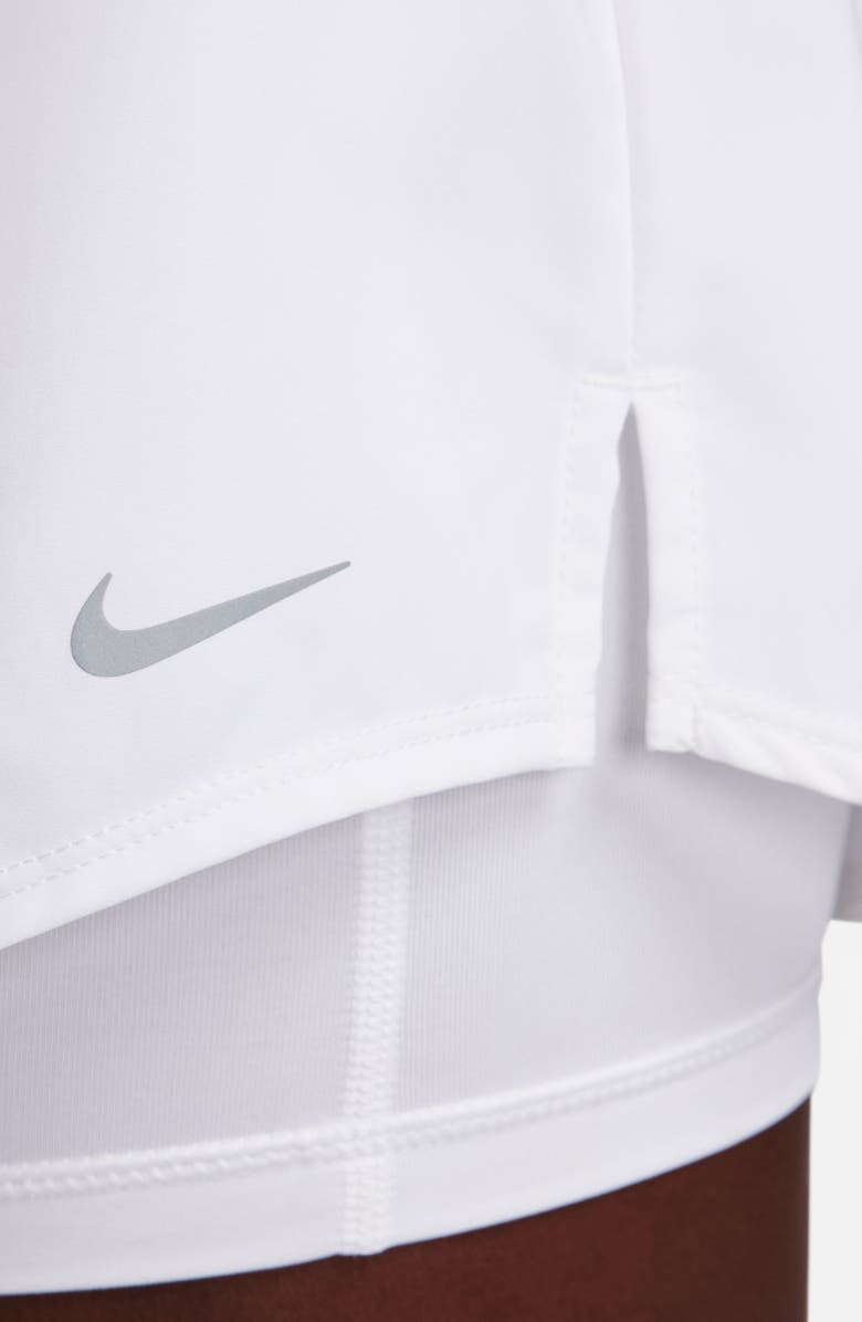 Nike One Dri-FIT High-Waisted 3-Inch 2-in-1 Shorts, Alternate, color, White/ Reflective Silver