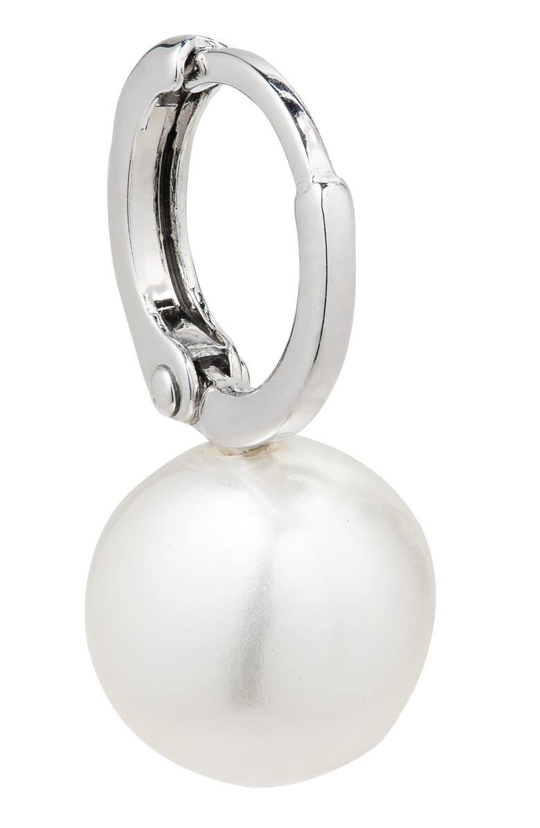 Simone Rocha Small Faux Pearl Hoop Earrings, Alternate, color,