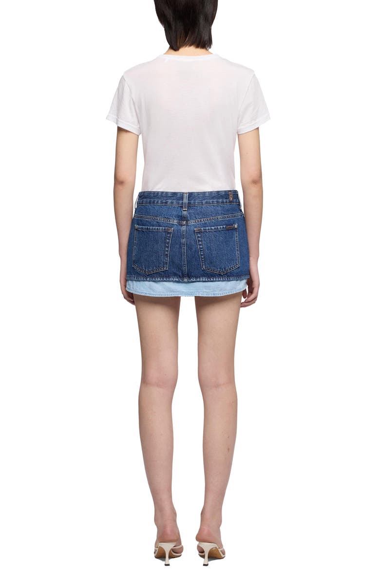 7 For All Mankind Cherry Layer Denim Skirt, Alternate, color, Shadow