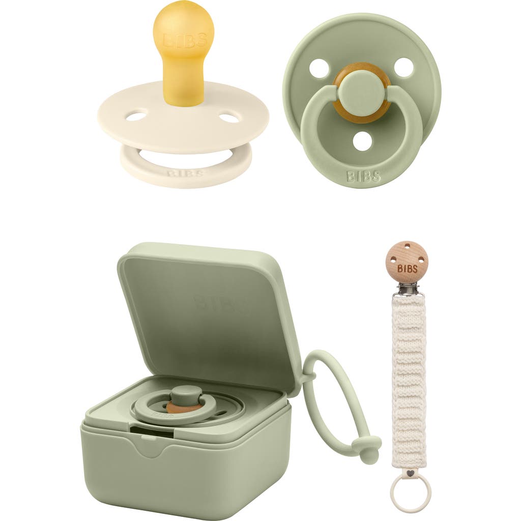 BIBS Pacifer, Pacifier Box & Pacifier Clip Set in Sage/Ivory at Nordstrom