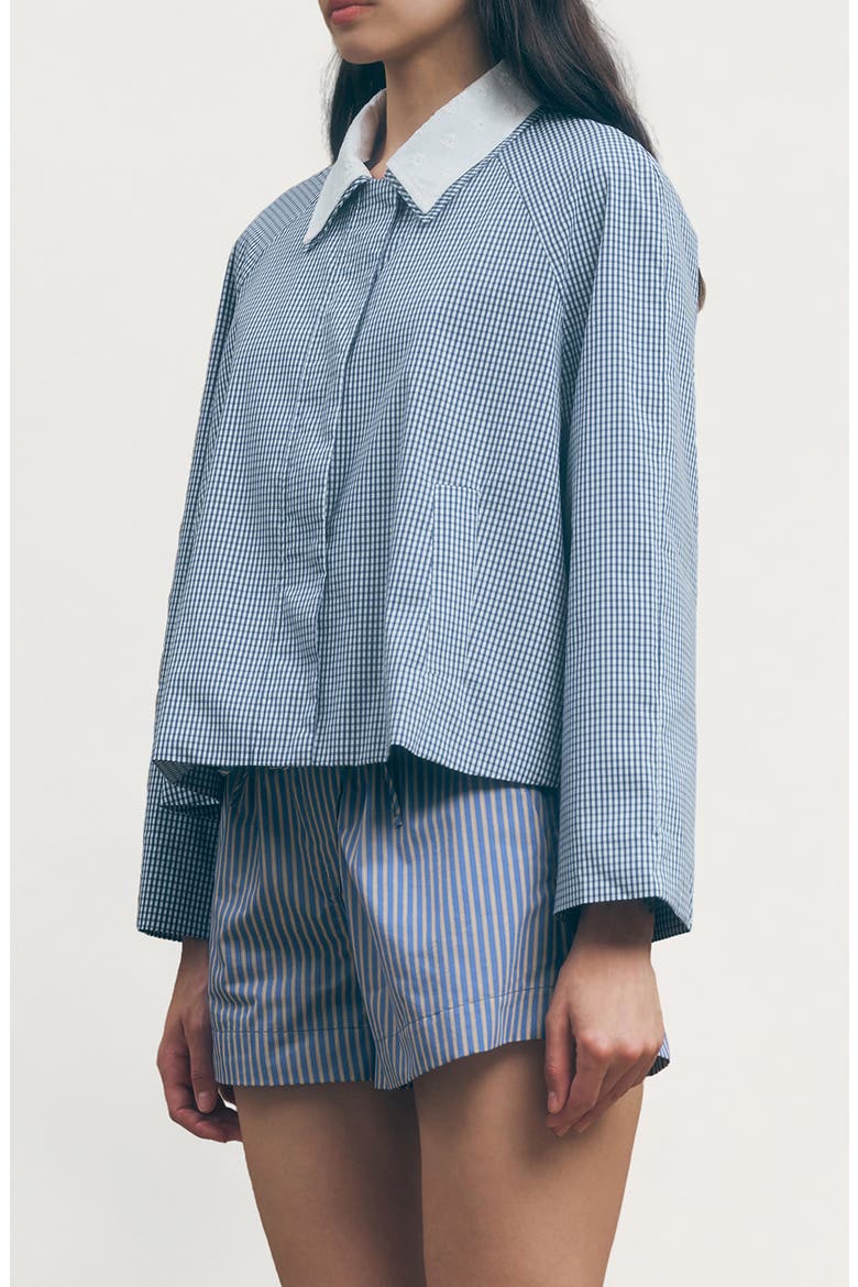 Milton Cotton Gingham Jacket, Alternate, color, NAVY PLAID