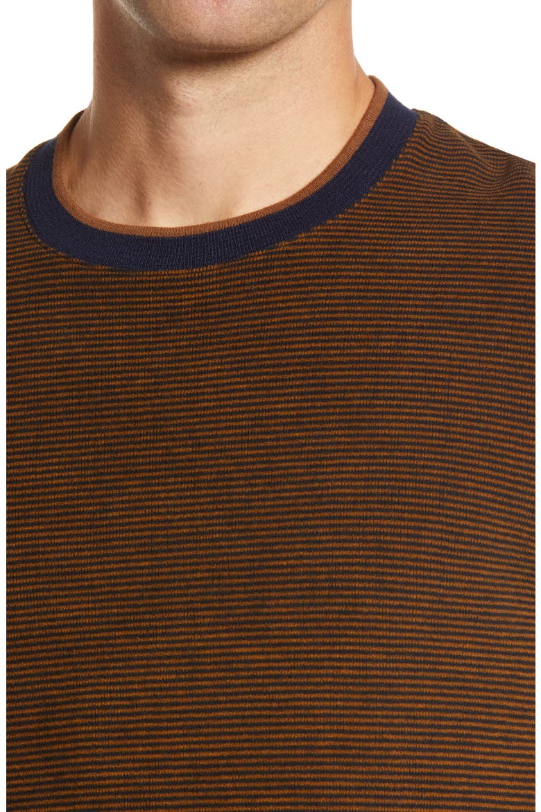 Filmed Stripe Pullover, Alternate, color, DARK TAN