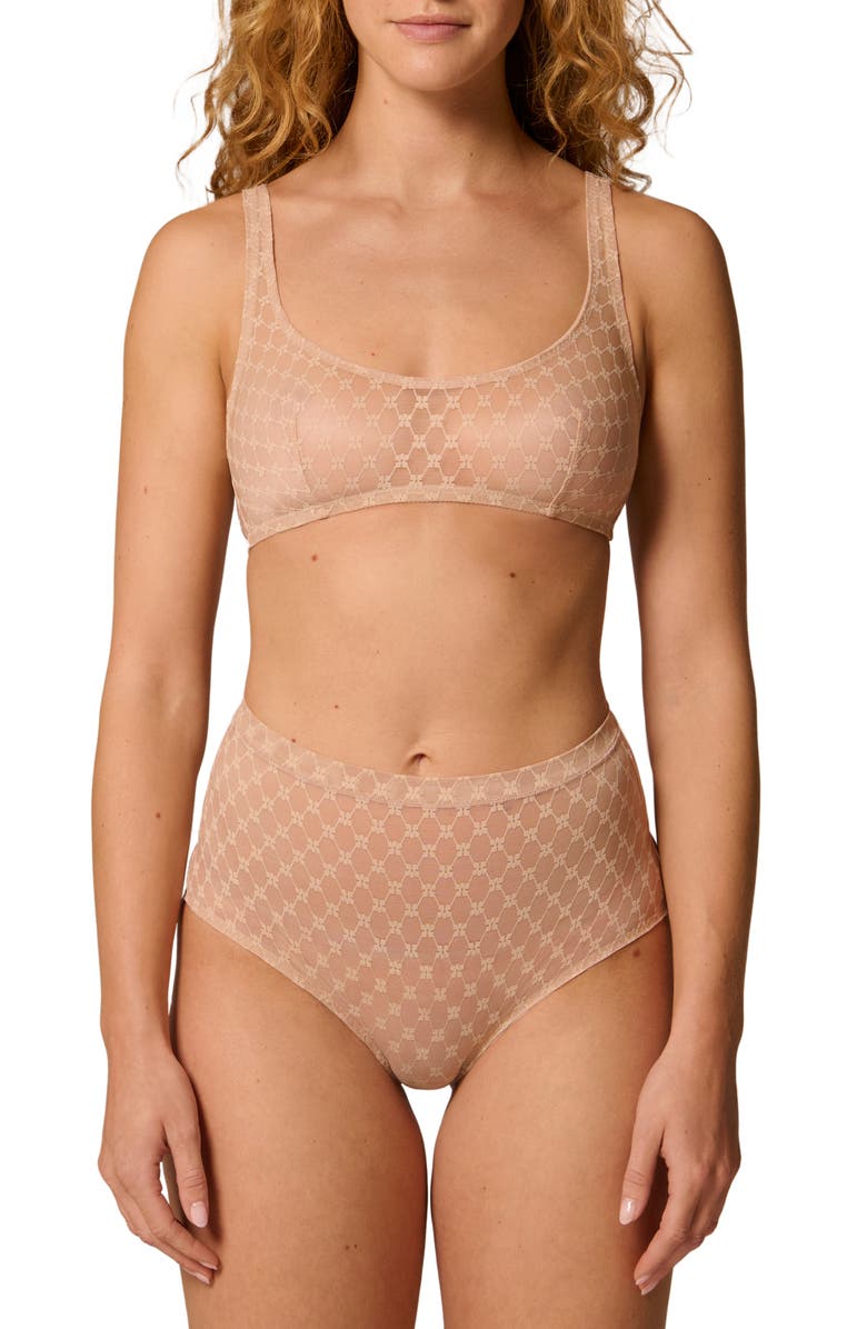 Simone Perele Plume Uplifting Embroidered Shaping Shorts, Alternate, color, Peau Rose