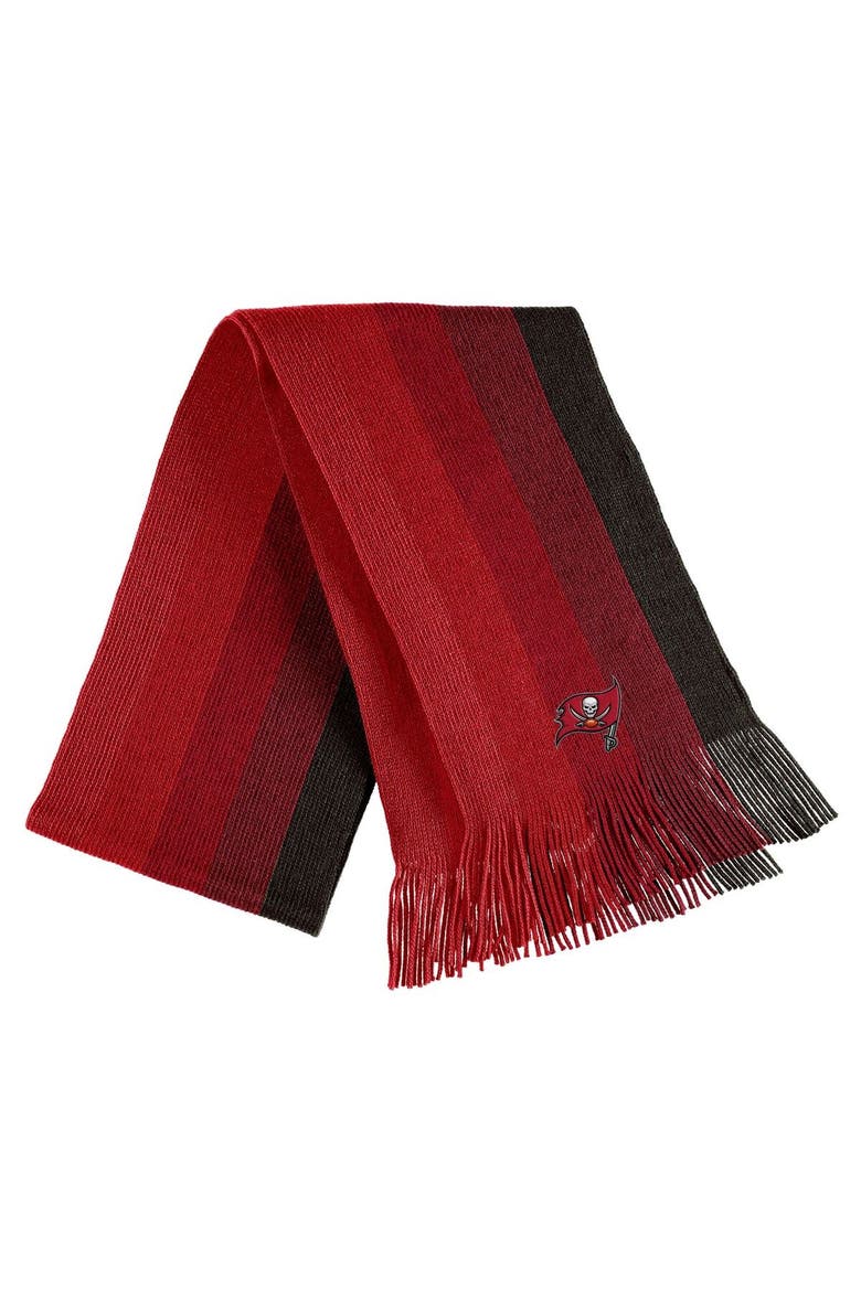 Women's WEAR by Erin Andrews Red Tampa Bay Buccaneers Ombre Pom Knit Hat and Scarf Set, Alternate, color, Red