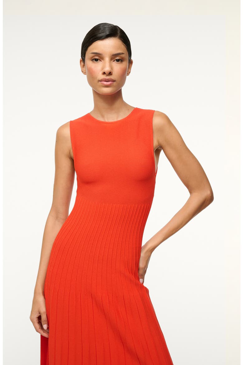 Elyse Pleated Sleeveless Knit Maxi Dress, Alternate, color, CAYENNE