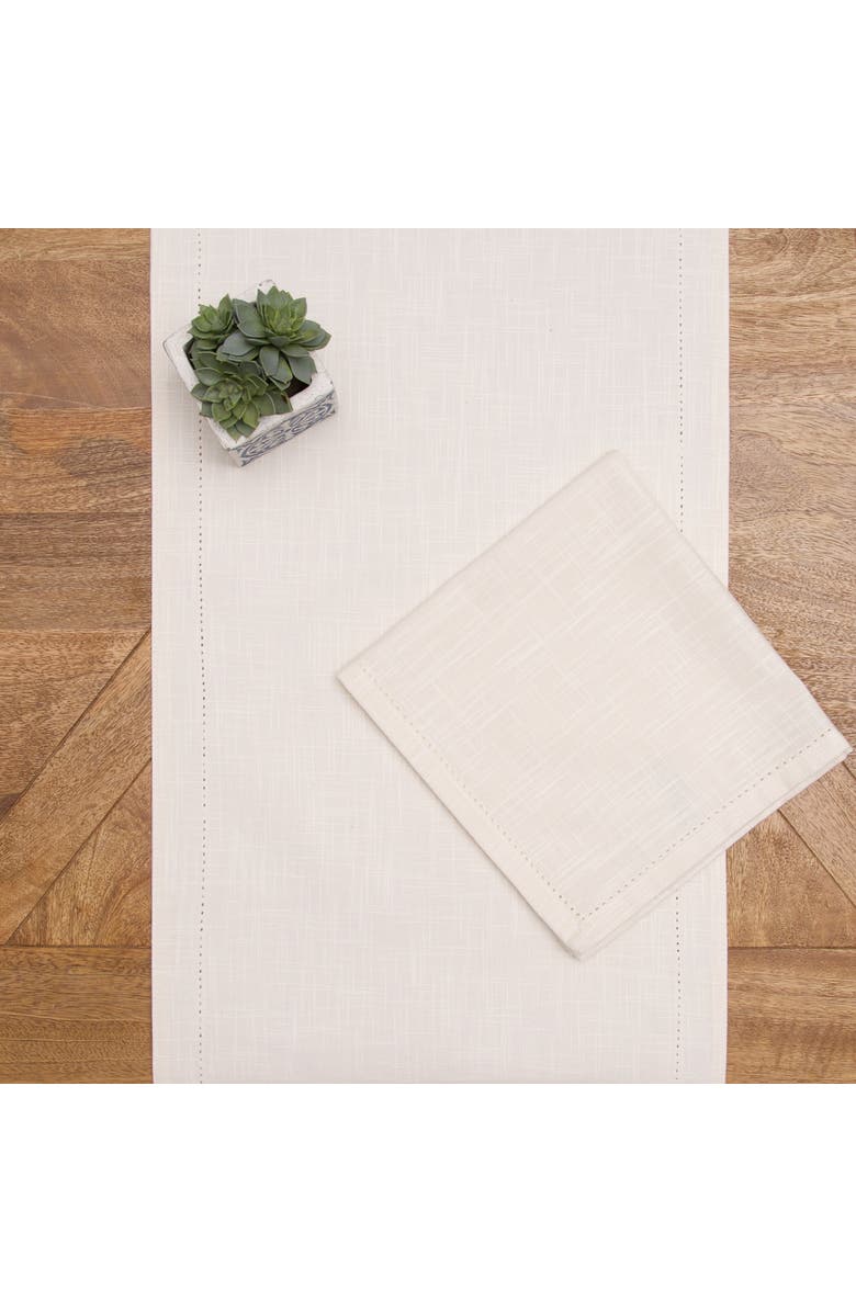 C&F Home Hemstitch Solid Natural 100% Cotton Cloth Table Runner 14" x 72", Alternate, color, Beige