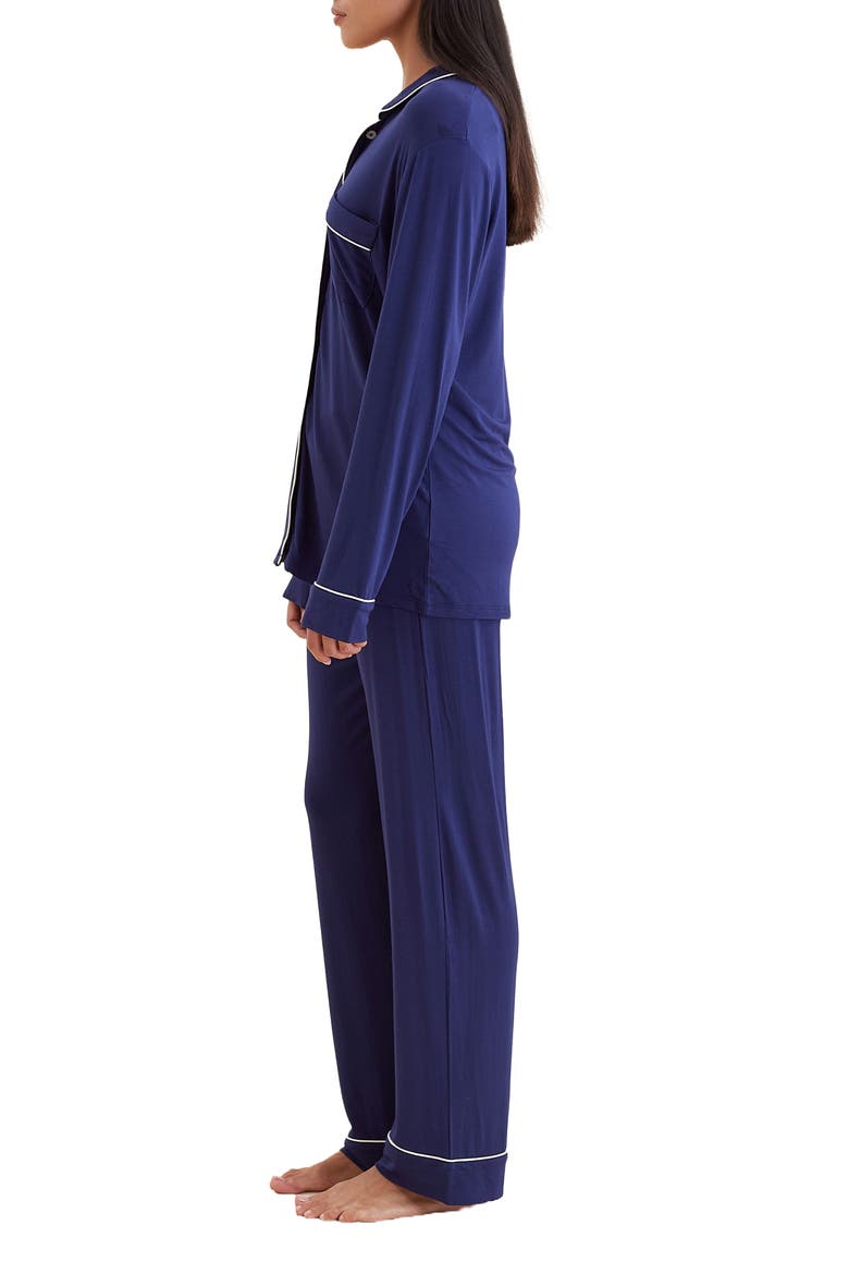 Kate Long Sleeve Pajamas, Alternate, color, NAVY