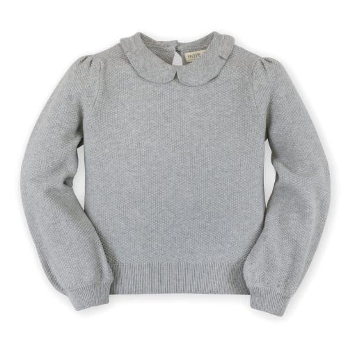 Hope & Henry Baby Girls' Peter Pan Collar Long Sleeve Sweater, Infant In Gray