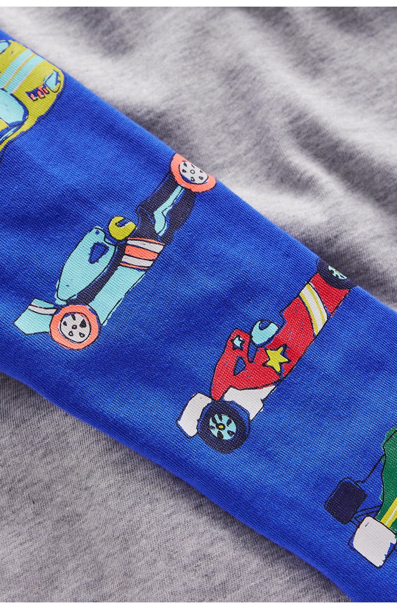 Mini Boden Kids' Race Car Colorblock Long Sleeve Cotton Graphic T-Shirt, Alternate, color, Racing Cars