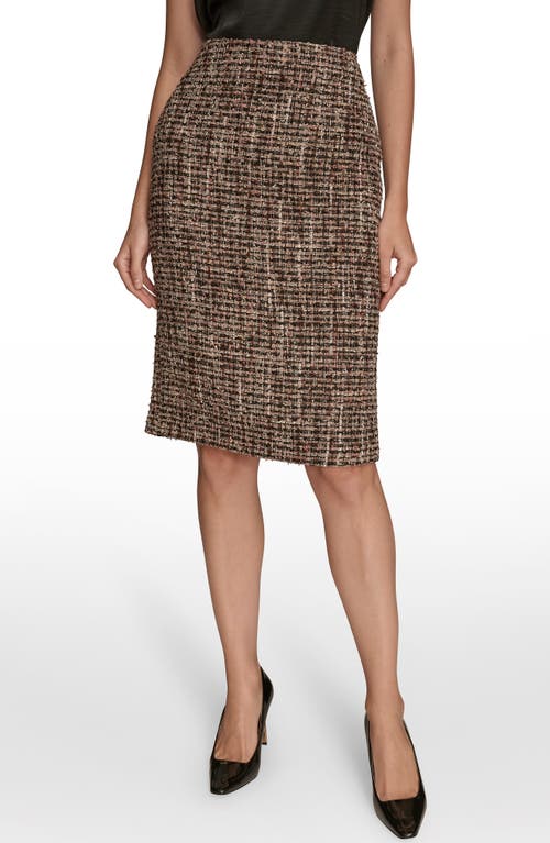 Donna Karan New York Tweed Pencil Skirt In Brown