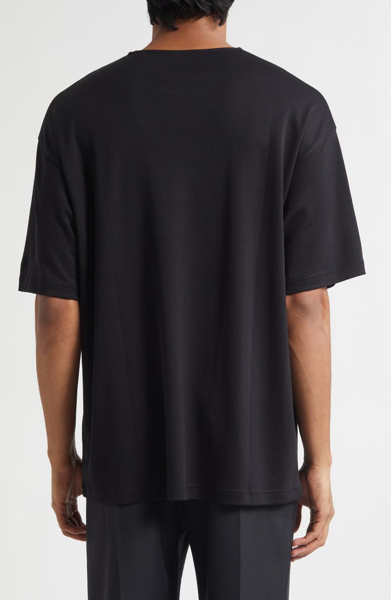 Lemaire Relaxed Fit Cotton & Silk T-Shirt, Alternate, color, Black