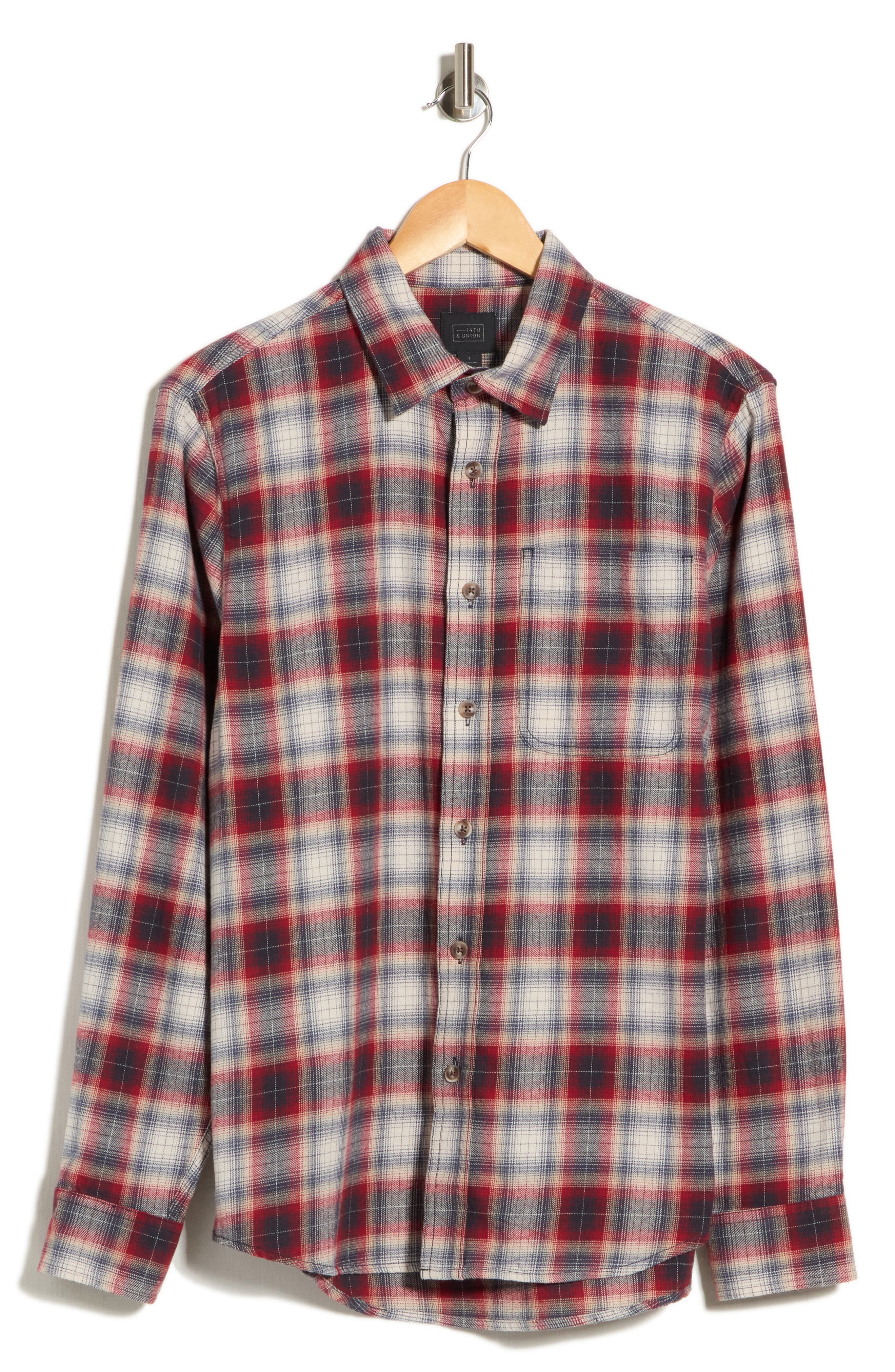 Plaid Flannel Button-Up Shirt