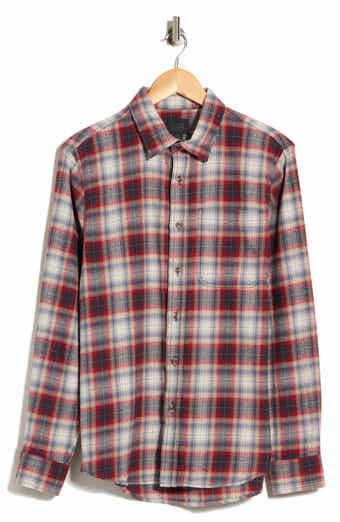 Plaid Flannel Button-Up Shirt