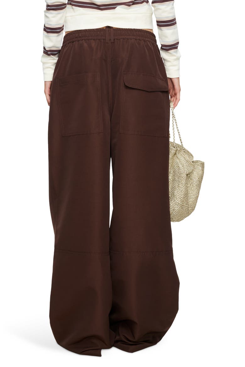 Signora Tie Waist Wide Leg Pants, Alternate, color, CHOCOLATE