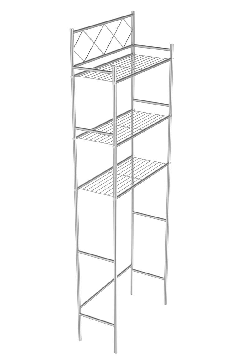 3-Shelf Metal Bathroom Organizer, Alternate, color, SILVER