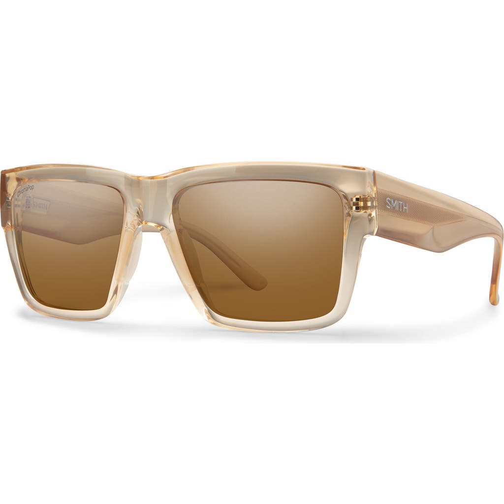 Smith Lineup 58mm Chromapop™ Polarized Rectangular Sunglasses In Champagne Crystal/brown