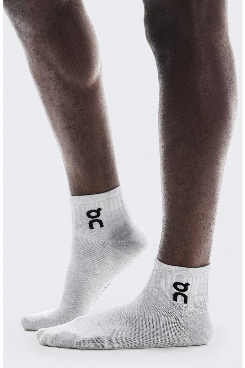 Assorted 3-Pack Logo Quarter Socks, Main, color, HEATHER GRAY