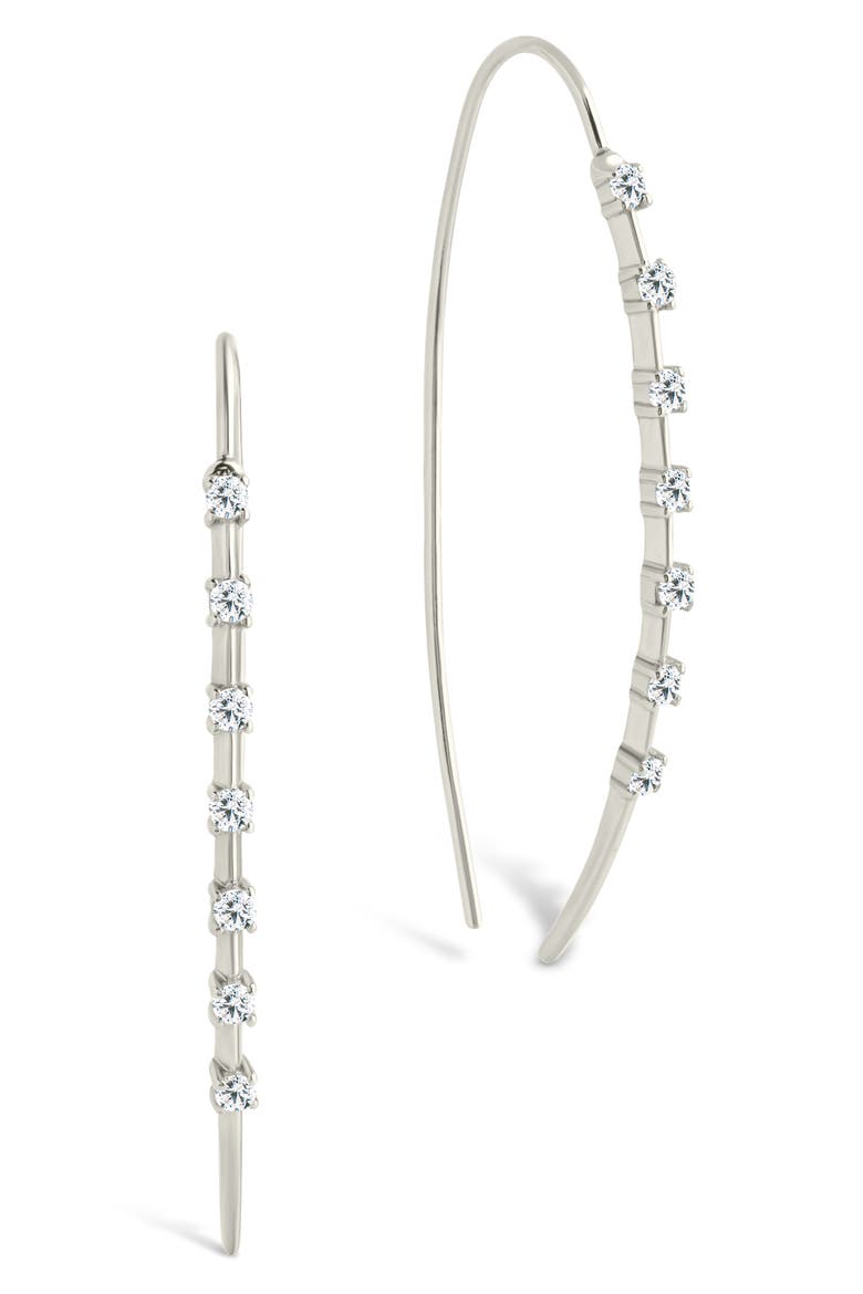Annalise Cubic Zirconia Studded Threader Earrings, Main, color, SILVER