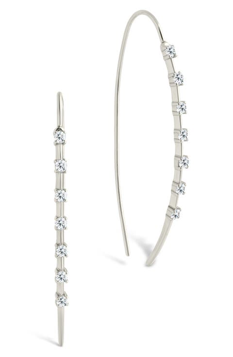 Annalise Cubic Zirconia Studded Threader Earrings