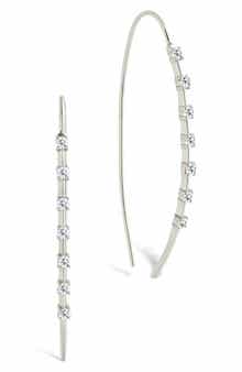 Sterling Forever Annalise Cubic Zirconia Studded Threader Earrings
