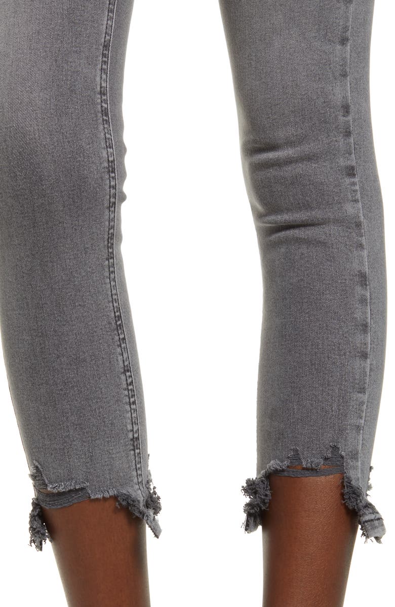 Topshop Jamie Moto Jagged Hem Jeans, Alternate, color,