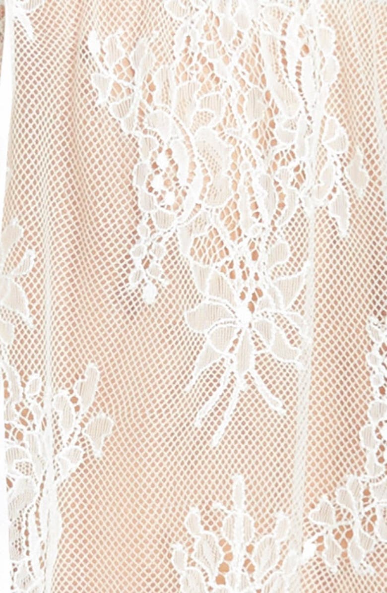 Hanky Panky 'Victoria' Lace Chemise & G-String, Alternate, color, Light Ivory