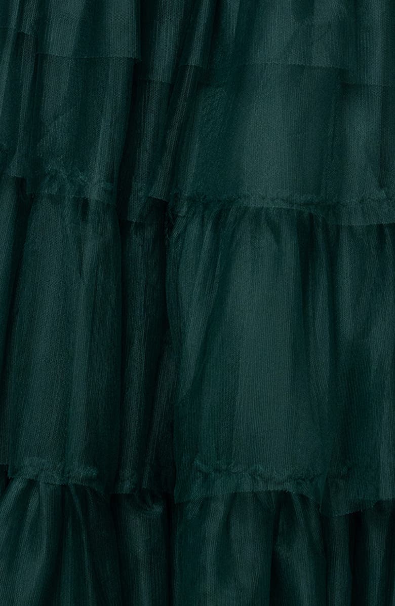 Blondie Nites Rose Ruffle Tiered Mesh A-Line Gown, Alternate, color, 