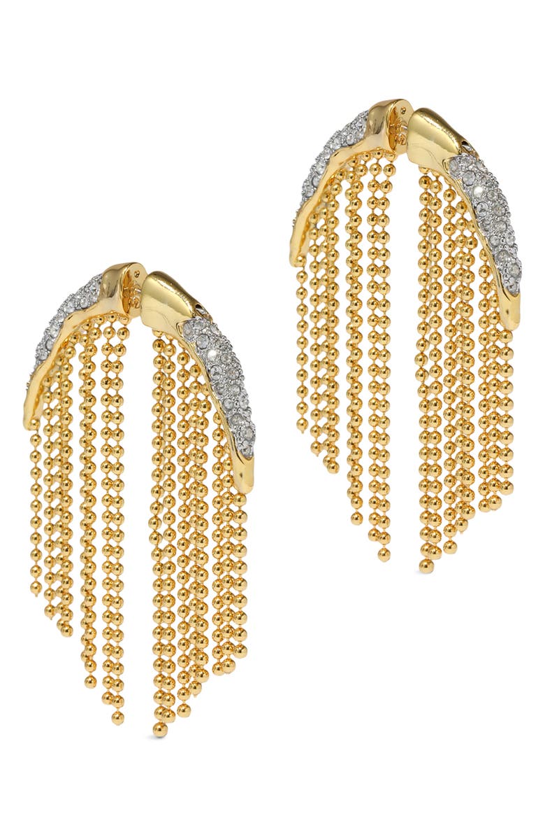 Alexis Bittar Solanales Crystal Pavé Fringe Front/Back Earrings, Alternate, color, Crystals
