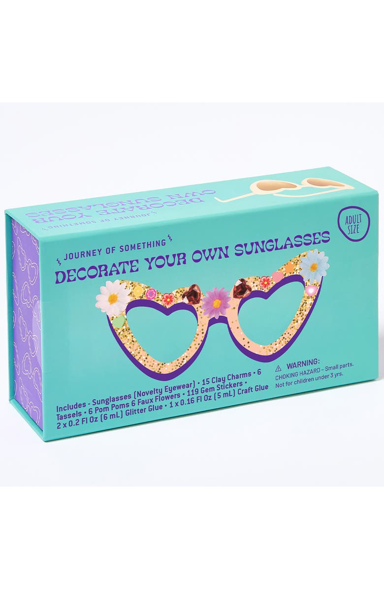 Journey of Something Decorate Your Own Sunglasses, Heart Eyewear, DIY Craft Kit, Main, color, Multicolored