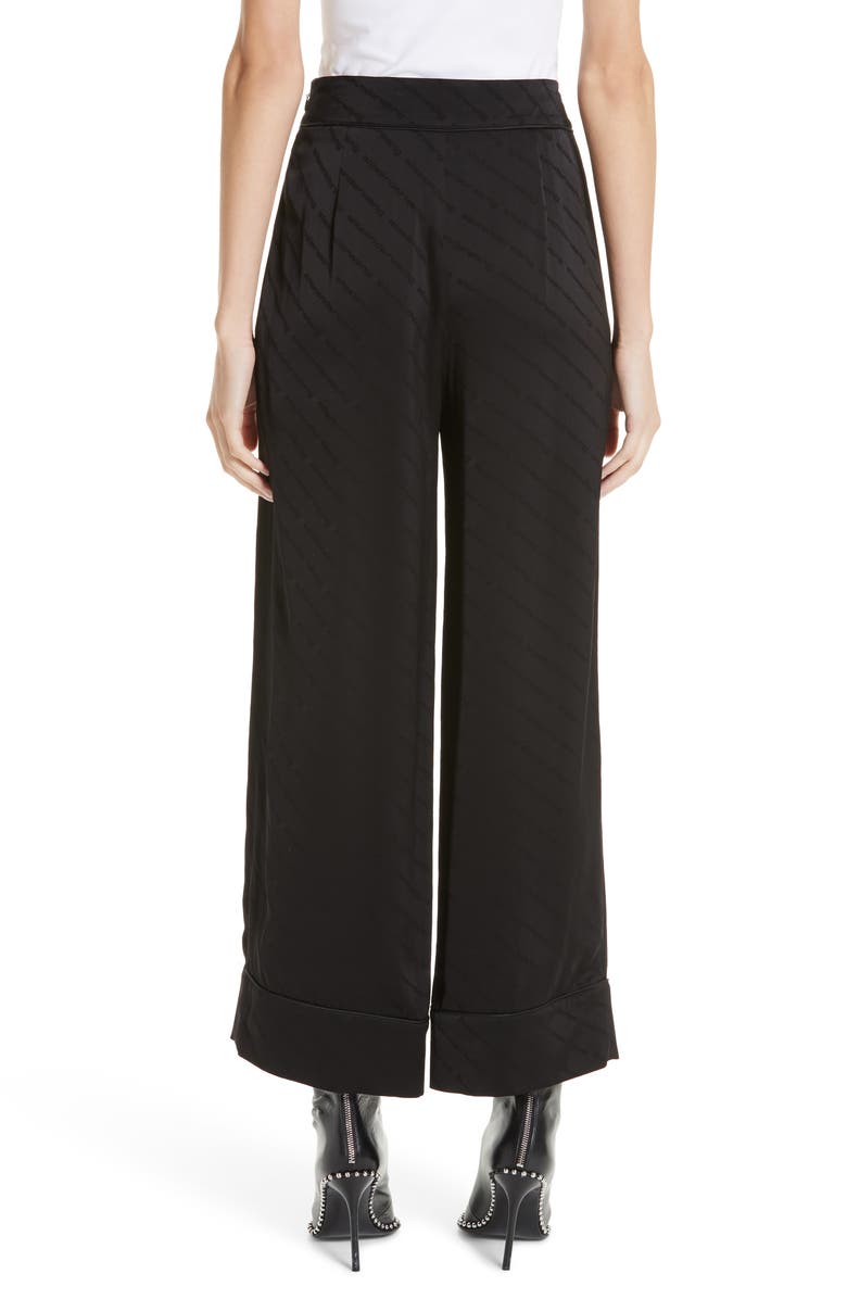 Alexander Wang Logo Jacquard Wide Leg Pajama Pants, Alternate, color,