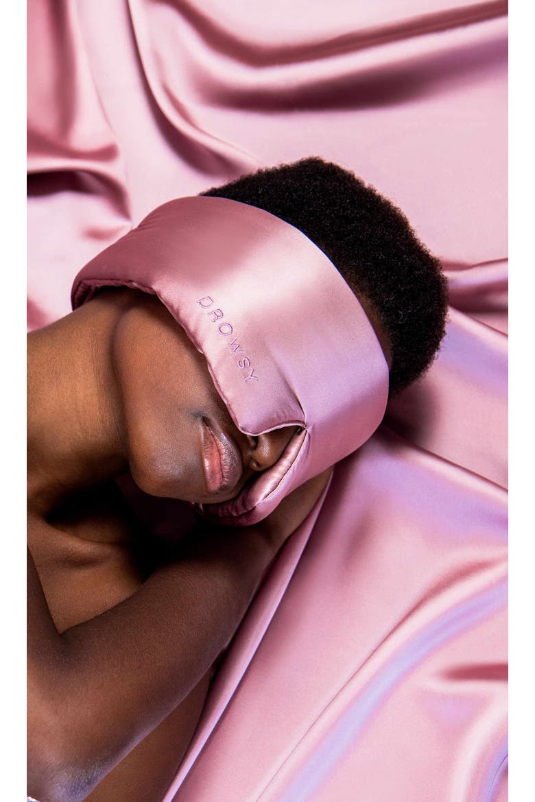 Silk Sleep Mask, Alternate, color, Damask Rose