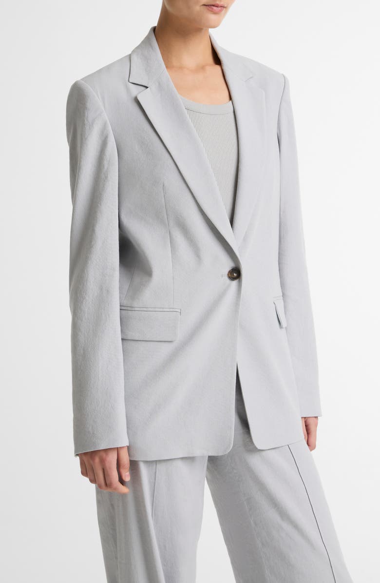 Vince One-Button Cotton & Modal Blazer, Alternate, color, Bay Mist