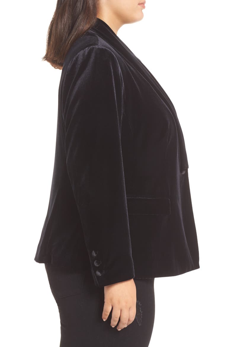 Velvet Blazer, Alternate, color, RICH BLACK