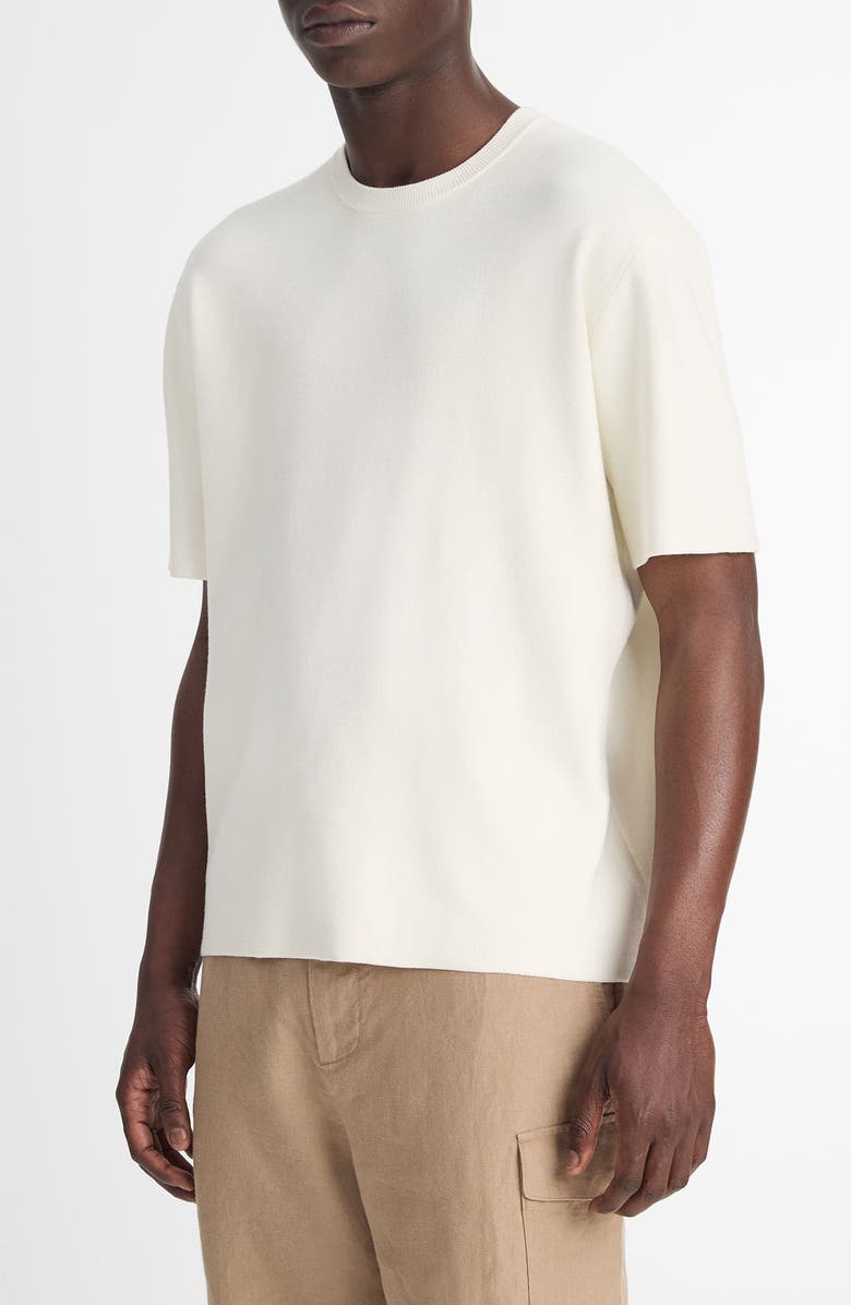 Vince Milano Short Sleeve Crewneck Sweater, Alternate, color, Classic Cream