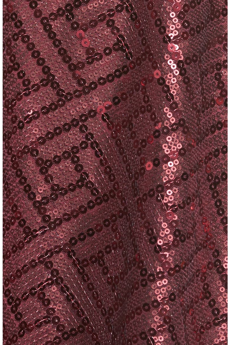 Sequin Fit & Flare Dress, Alternate, color, WINE