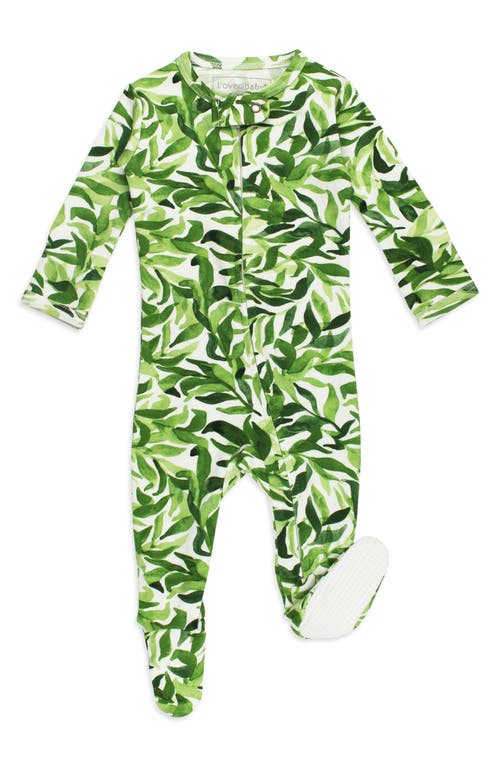 L'ovedbaby Organic Cotton Zip Footie In Green