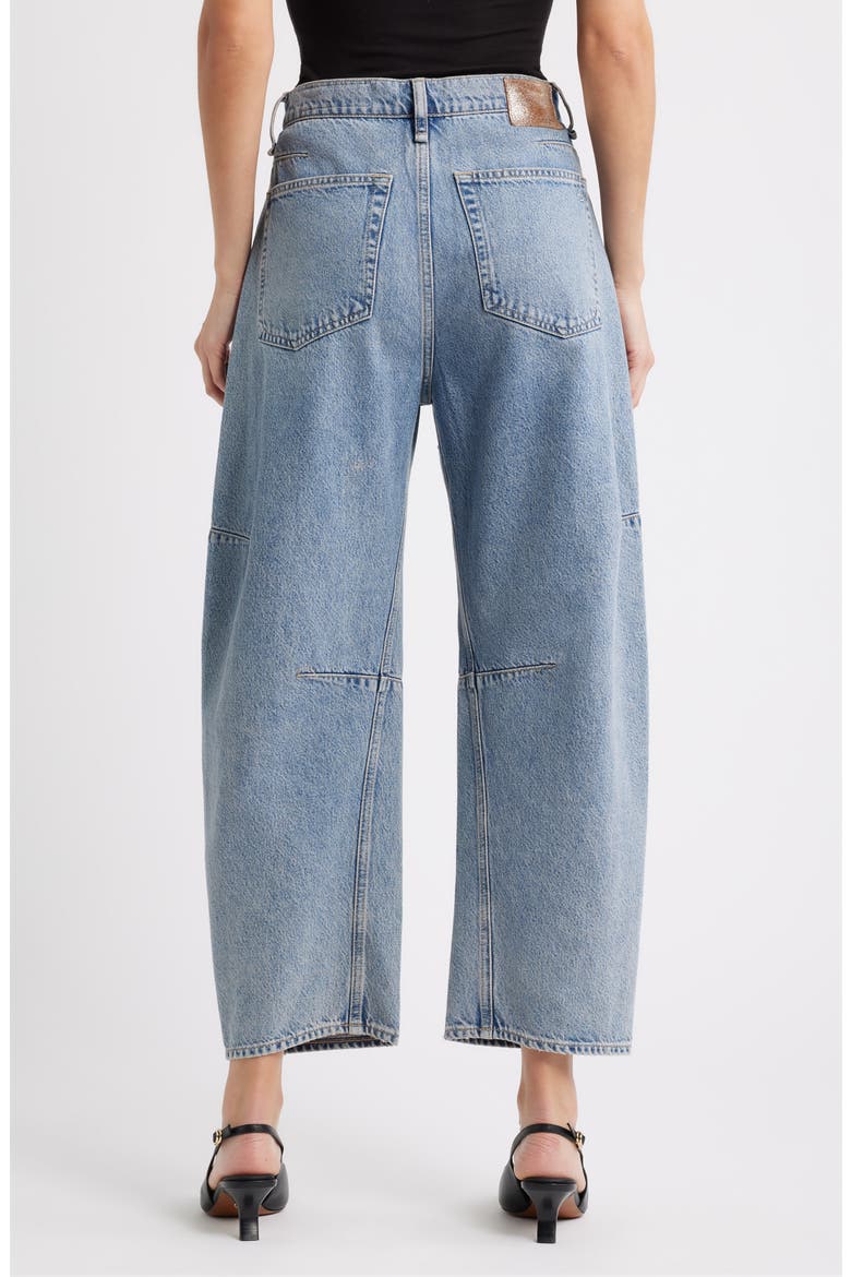 Charlie Flower Crystal High Waist Ankle Barrel Jeans, Alternate, color, BAND JEWEL